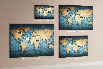 Cork memo board 3D world map