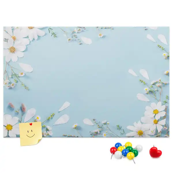 Floral Printed Cork Board with Decorative Frame