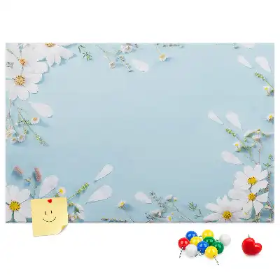 Floral Printed Cork Board with Decorative Frame
