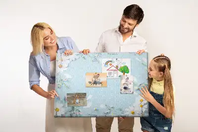 Floral Printed Cork Board with Decorative Frame
