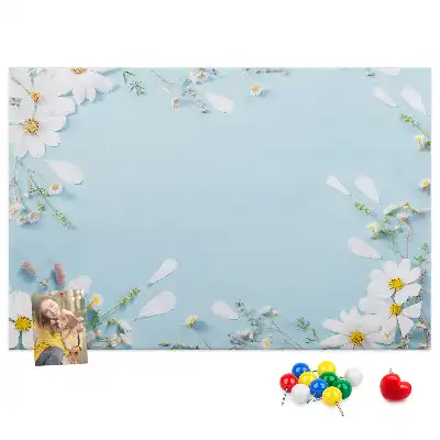 Floral Printed Cork Board with Decorative Frame
