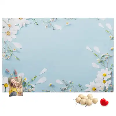 Floral Printed Cork Board with Decorative Frame
