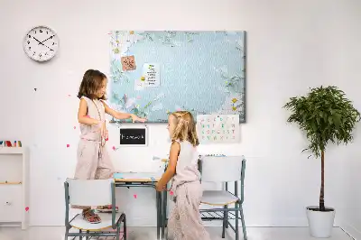 Floral Printed Cork Board with Decorative Frame