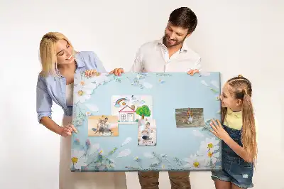 Floral Printed Cork Board with Decorative Frame
