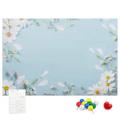 Floral Printed Cork Board with Decorative Frame