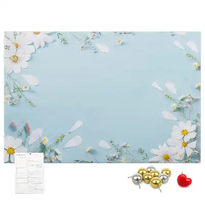 Floral Printed Cork Board with Decorative Frame