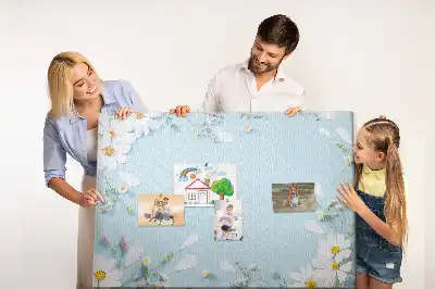 Floral Printed Cork Board with Decorative Frame