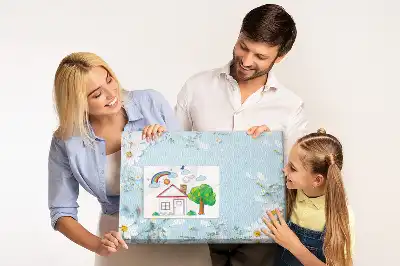 Floral Printed Cork Board with Decorative Frame