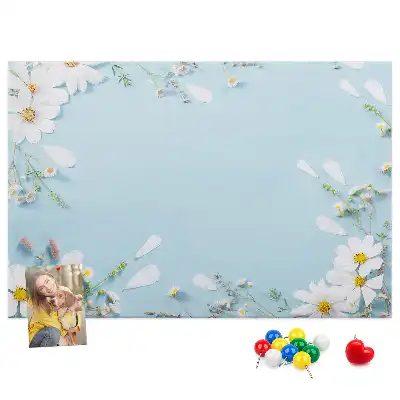 Floral Printed Cork Board with Decorative Frame