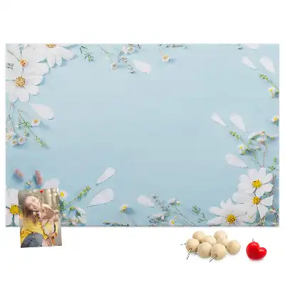 Floral Printed Cork Board with Decorative Frame