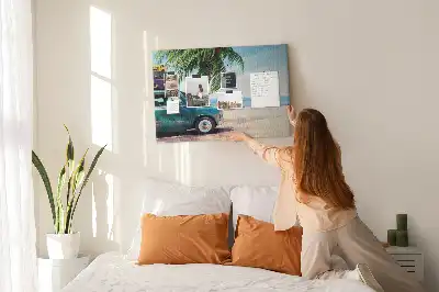 Holiday Beach Printed Cork Memo Board