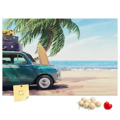 Holiday Beach Printed Cork Memo Board