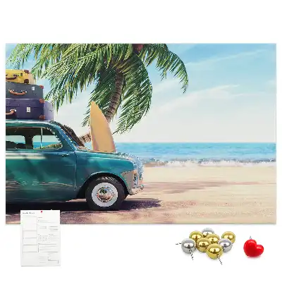 Holiday Beach Printed Cork Memo Board