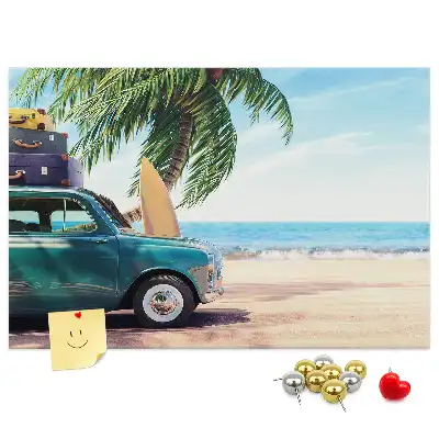 Holiday Beach Printed Cork Memo Board