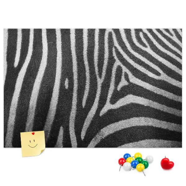 Cork memo board Zebra pattern
