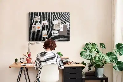 Zebra pattern cork memo board