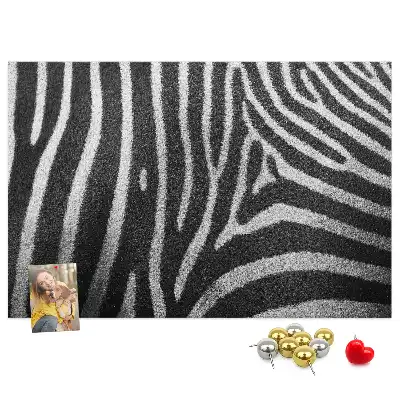 Cork memo board Zebra pattern