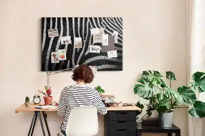 Cork memo board Zebra pattern
