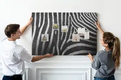 Cork memo board Zebra pattern