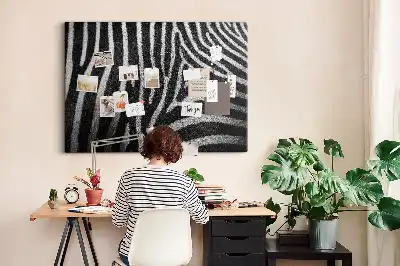 Cork memo board Zebra pattern