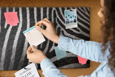 Zebra pattern cork memo board