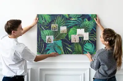 Printed Cork Board Exotic leaves