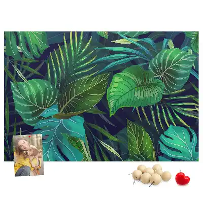Exotic Leaves Printed Cork Board