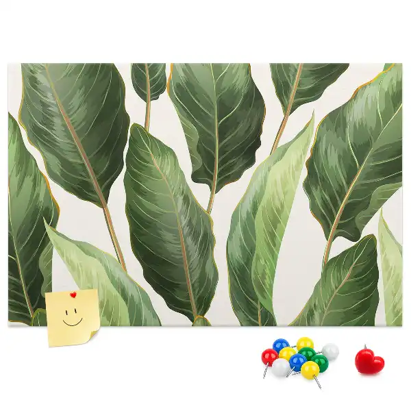 Palm Leaf Printed Cork Memo Board
