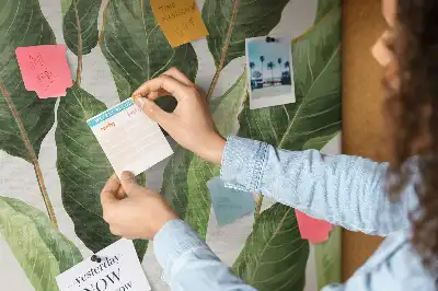 Palm Leaf Printed Cork Memo Board