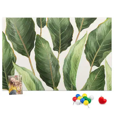 Palm Leaf Printed Cork Memo Board
