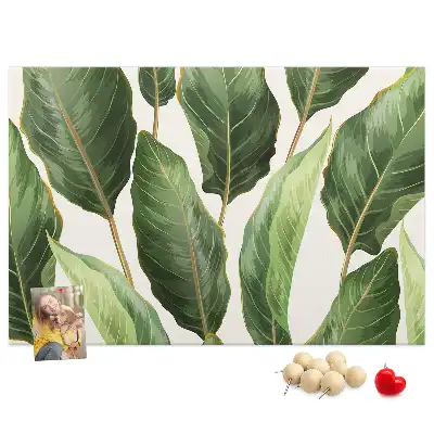 Palm Leaf Printed Cork Memo Board