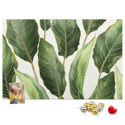 Palm Leaf Printed Cork Memo Board