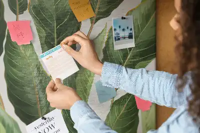 Palm Leaf Printed Cork Memo Board