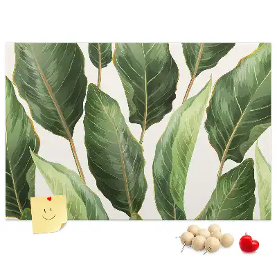 Palm Leaf Printed Cork Memo Board
