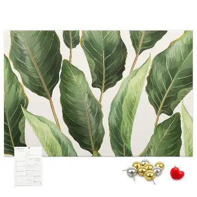 Palm Leaf Printed Cork Memo Board