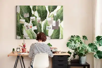 Palm Leaf Printed Cork Memo Board