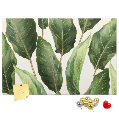 Palm Leaf Printed Cork Memo Board