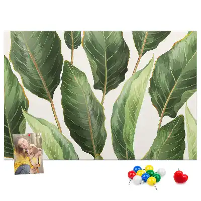 Palm Leaf Printed Cork Memo Board
