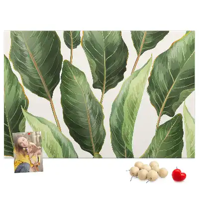 Palm Leaf Printed Cork Memo Board