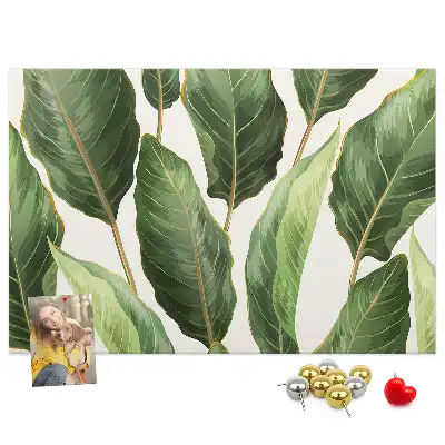 Palm Leaf Printed Cork Memo Board