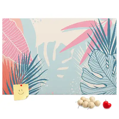 Pastel Leaves Cork Memo Board