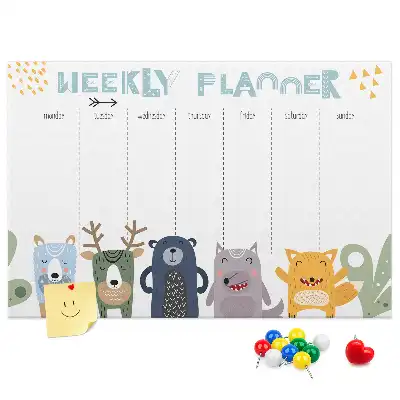 Weekly Planner Printed Cork Board for Kids