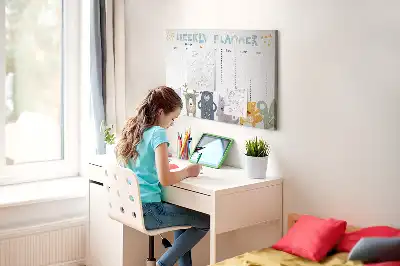 Weekly Planner Printed Cork Board for Kids