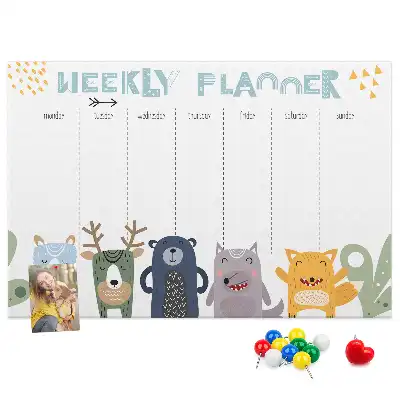 Weekly Planner Printed Cork Board for Kids