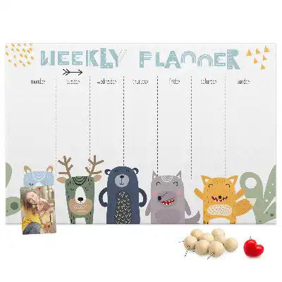 Weekly Planner Printed Cork Board for Kids