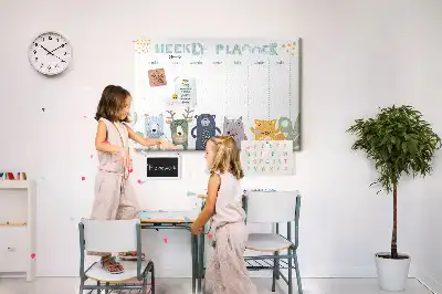 Weekly Planner Printed Cork Board for Kids