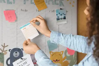 Weekly Planner Printed Cork Board for Kids
