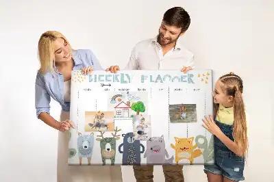 Weekly Planner Printed Cork Board for Kids