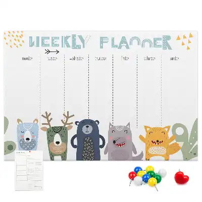 Weekly Planner Printed Cork Board for Kids