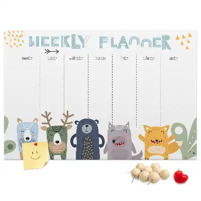 Weekly Planner Printed Cork Board for Kids